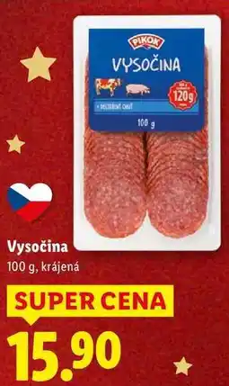Lidl Vysočina, 100 g nabídka