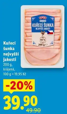 Lidl Kuřecí šunka nejvyšší jakosti, 200 g nabídka