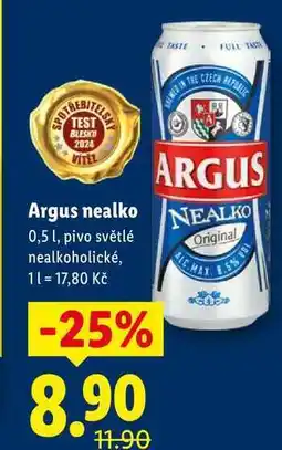 Lidl Argus nealko, 0,5 l nabídka