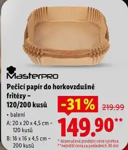 Lidl Pečicí papír do horkovzdušné fritézy - 120/200 kusů nabídka