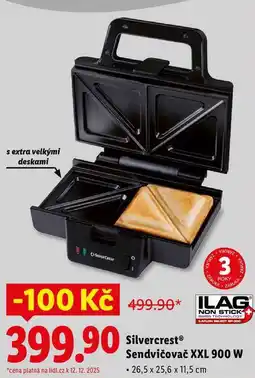 Lidl Silvercrest Sendvičovač XXL 900 W nabídka