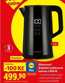 Lidl Silvercrest Digitální rychlovarná konvice 3000 W nabídka