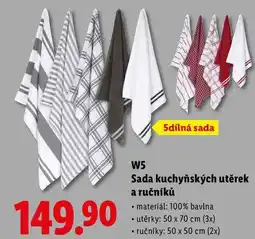 Lidl W5 Sada kuchyňských utěrek a ručníků nabídka