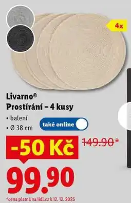 Lidl Livarno Prostírání - 4 kusy nabídka