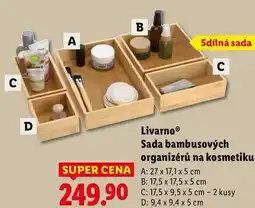 Lidl Livarno Sada bambusových organizérů na kosmetiku nabídka