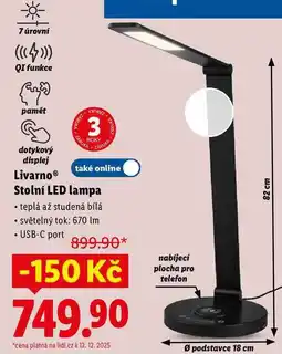 Lidl Livarno Stolní LED lampa nabídka