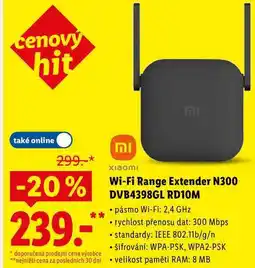 Lidl Wi-Fi Range Extender N300 DVB4398GL RD10M nabídka