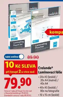 Lidl Crelando Laminovací fólie nabídka