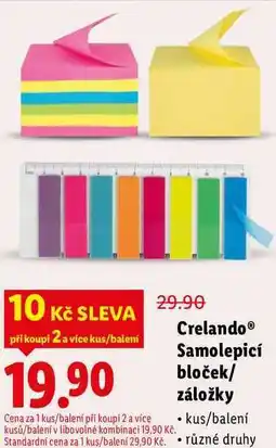 Lidl Crelando Samolepicí bloček/záložky nabídka