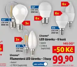 Lidl Filamentová LED žárovka - 3 kusy nabídka