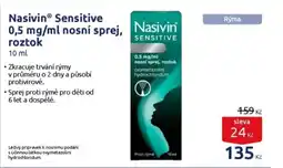 Benu NasivinⓇ Sensitive 0,5 mg/ml nosní sprej, roztok nabídka