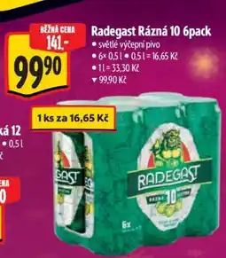 Albert Radegast Rázná 10 6pack nabídka