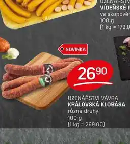 Flop KRÁLOVSKÁ KLOBÁSA různé druhy 100 g nabídka