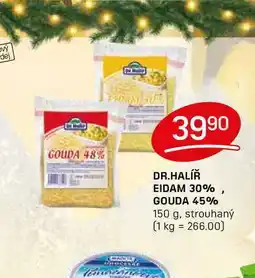 Flop DR.HALÍŘ EIDAM 30%, GOUDA 45% 150 g, strouhaný nabídka