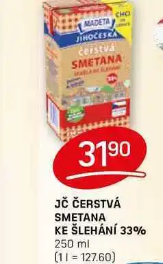 Flop JČ ČERSTVÁ SMETANA KE ŠLEHÁNÍ 33% 250 ml nabídka