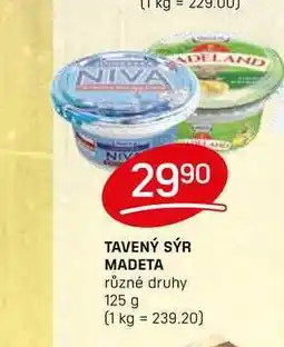 Flop TAVENÝ SÝR MADETA různé druhy 125 g nabídka
