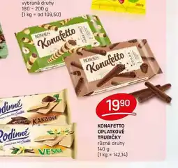 Flop KONAFETTO OPLATKOVÉ TRUBIČKY různé druhy 140 g nabídka