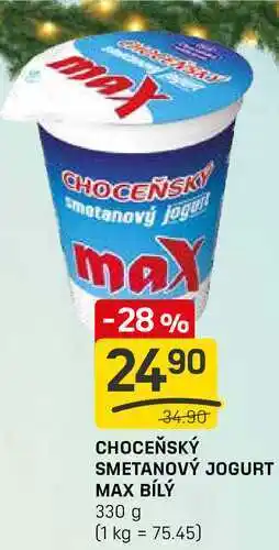 Flop Choceňská Mlékárna Choceňský smetanový jogurt max bílý 330g nabídka
