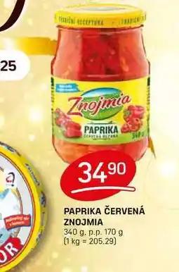 Flop PAPRIKA ČERVENÁ ZNOJMIA 340 g. p.p. 170 g nabídka