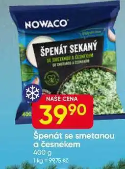 Hruška NOWACO Špenát se smetanou a česnekem 400 g nabídka