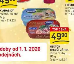 Flop NEKTON TRESČÍ JÁTRA různé druhy 115 g nabídka