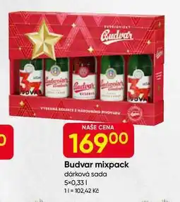 Hruška Budvar mixpack dárková sada 5x0,33l nabídka