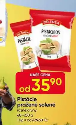 Hruška DR. ENSA Pistácie pražené solené různé druhy 60g nabídka