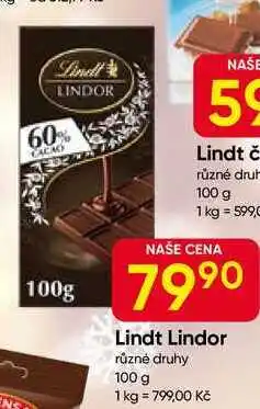 Hruška Lindt Lindor různé druhy 100 g nabídka