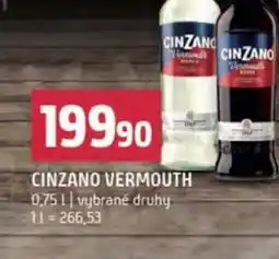 Terno Cinzano vermouth nabídka