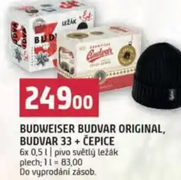 Terno Budweiser budvar original, budvar 33 + čepice nabídka