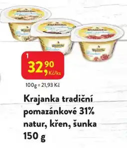 MP Krásno Krajanka tradiční pomazánkové 31% natur, křen, šunka nabídka