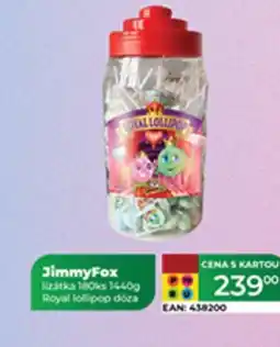 Tamda Foods JimmyFox lizátka Royal lollipop dóza nabídka
