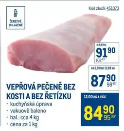 Makro Vepřová pečeně bez kosti a bez řetízku nabídka