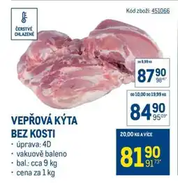 Makro Vepřová kýta bez kosti nabídka