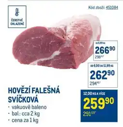 Makro Hovězí falešná svíčková nabídka