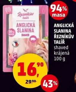 Penny Market Anglická slanina řezníkův talíř shaved krájená nabídka