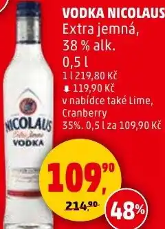 Penny Market Vodka nicolaus extra jemná, 38% alk. nabídka