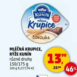 Penny Market Mléčná krupice, rýže kunín nabídka