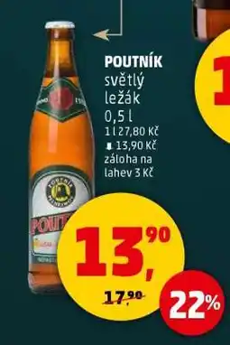 Penny Market Poutník světlý ležák 0,5 l nabídka