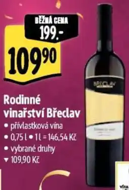 Albert Rodinné vinařství Břeclav nabídka