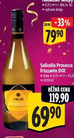 Albert Solicello Prosecco Frizzante DOC 0,75 l nabídka
