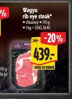 Albert Wagyu rib eye steak 170 g nabídka