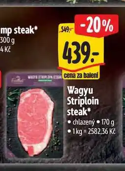 Albert Wagyu Striploin steak 170 g nabídka