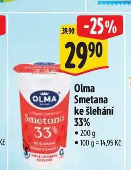 Albert Olma Smetana ke šlehání 33% 200 g nabídka