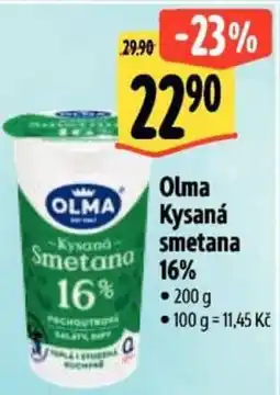 Albert Olma Kysaná smetana 16% nabídka