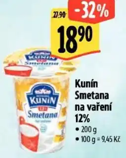 Albert Kunín Smetana na vaření 12% nabídka