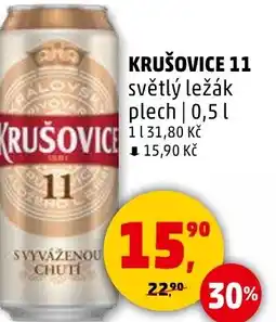 Penny Market Krušovice 11 světlý ležák nabídka