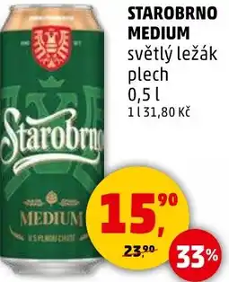 Penny Market Starobrno medium světlý ležák nabídka