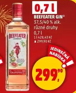 Penny Market Beefeater gin 37,5/40 % alk. nabídka