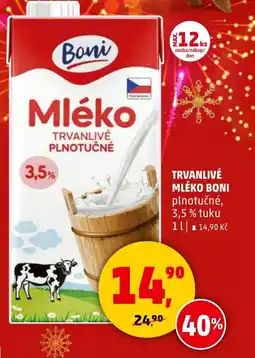 Penny Market Trvanlivé mléko boni plnotučné, 3,5% nabídka